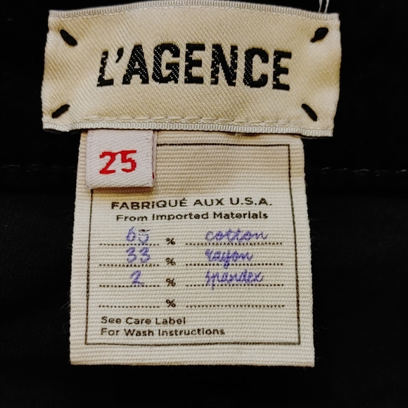 L'AGENCE Marguerite Velvet High Rise Skinny Pants, Noir (Black) 25 - Picture 10 of 13